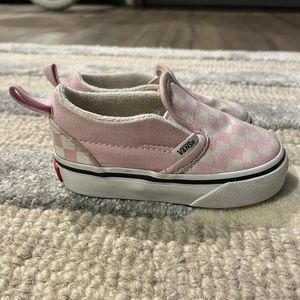 Toddler Pink Checkerboard Vans Slip-ons sz 4